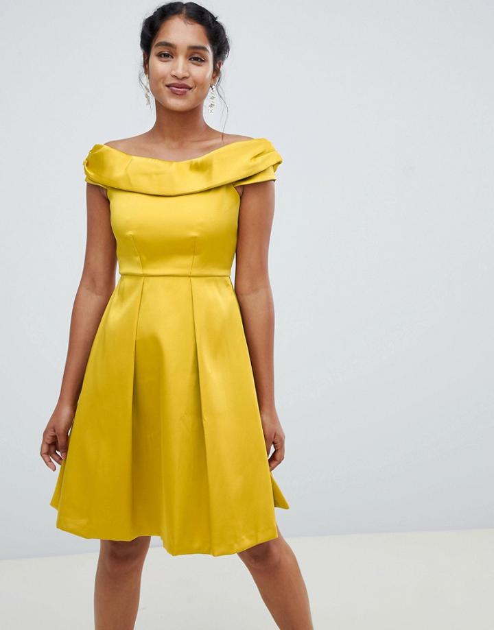 Closet London Off The Shoulder Dress - Yellow