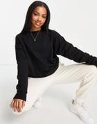 Chelsea Peers Oversized High Neck Sweat With Woven Logo Tab In Black