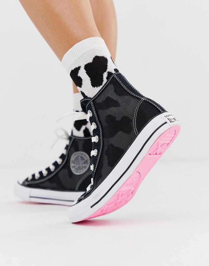 Converse Chuck Taylor All Star Hi Black Mesh Sneakers