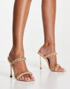 Bebo Neevie Chain Strap Mules In Beige-neutral