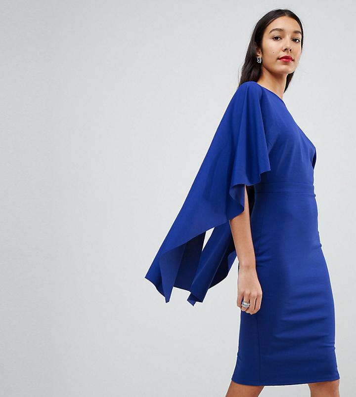 City Goddess Tall Midi Dress With Ruffle Sleeve - Multi