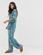 Aratta Relaxed Pants In Floral Print Two-piece - Blue