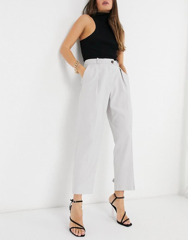 Topshop Slim Pants In Gray-grey