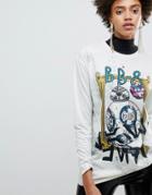 Asos X Star Wars Printed Oversized Long Sleeve T-shirt - White