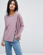 Asos Lounge Sweater With Cross Over Front - Pink