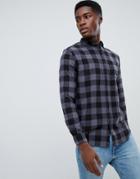 New Look Regular Fit Shirt In Gray Check - Gray