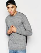 Asos Cotton Sweater With Contrast Back - Gray