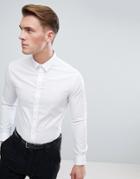 Celio Slim Smart Long Sleeve Shirt In White - White