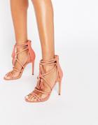 Aldo Catarina Coral Heeled Strappy Tassel Sandal - Light Pink