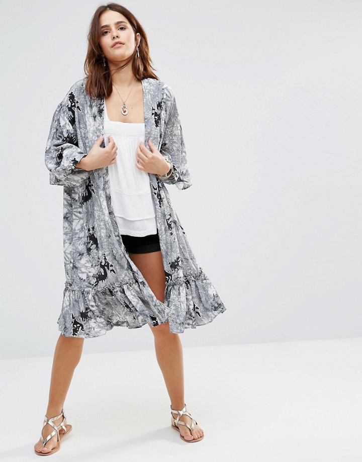 Raga Rising Smoke Kimono - Black