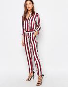 Finders Keepers Stripe Pants - Burgundy Stripe