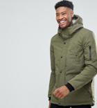 D-struct Tall Fleece Lined Parka Jacket - Green