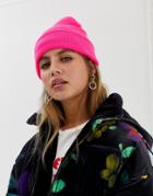 New Look Neon Beanie In Bright Pink - Pink