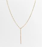 Asos Design 14k Gold Plated Lariat Necklace With Crystal Detail