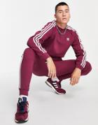 Adidas Originals Adicolor Three Stripe Sweatshirt In Plum-purple