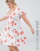 Pink Clove Floral Print Dress - Blue