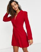 Club L London Double Breasted Mini Blazer Dress In Red