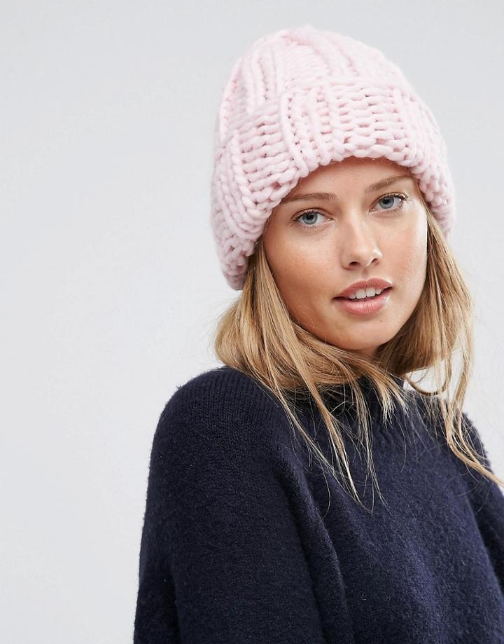 Asos Extra Chunky Beanie - Pink