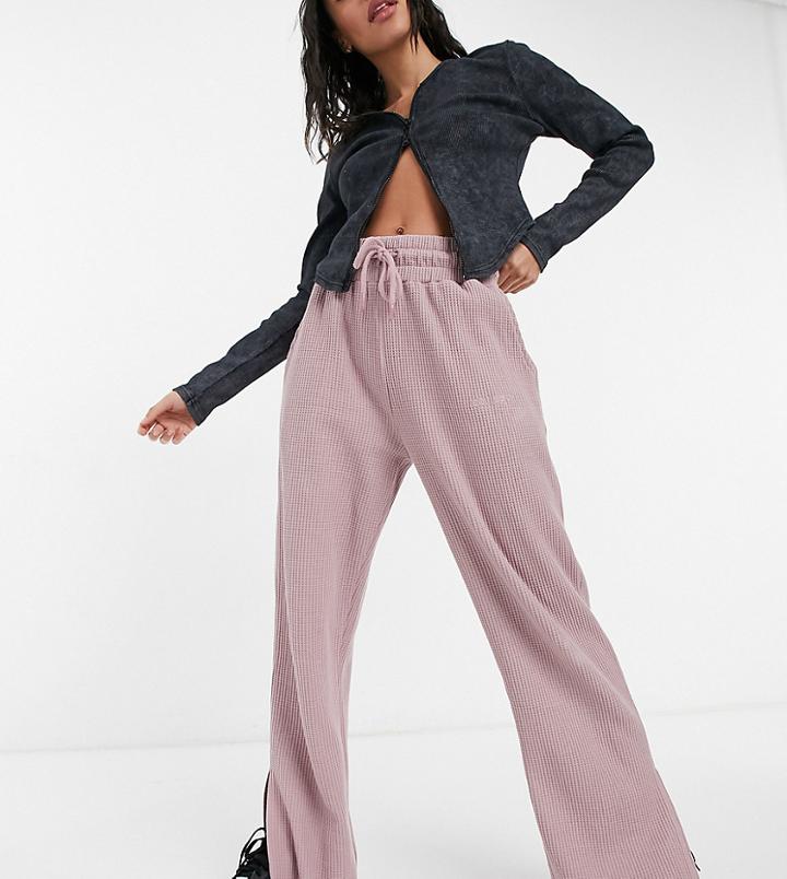 Collusion 90's Dad Waffle Wide Leg Low Rise Sweatpants In Purple