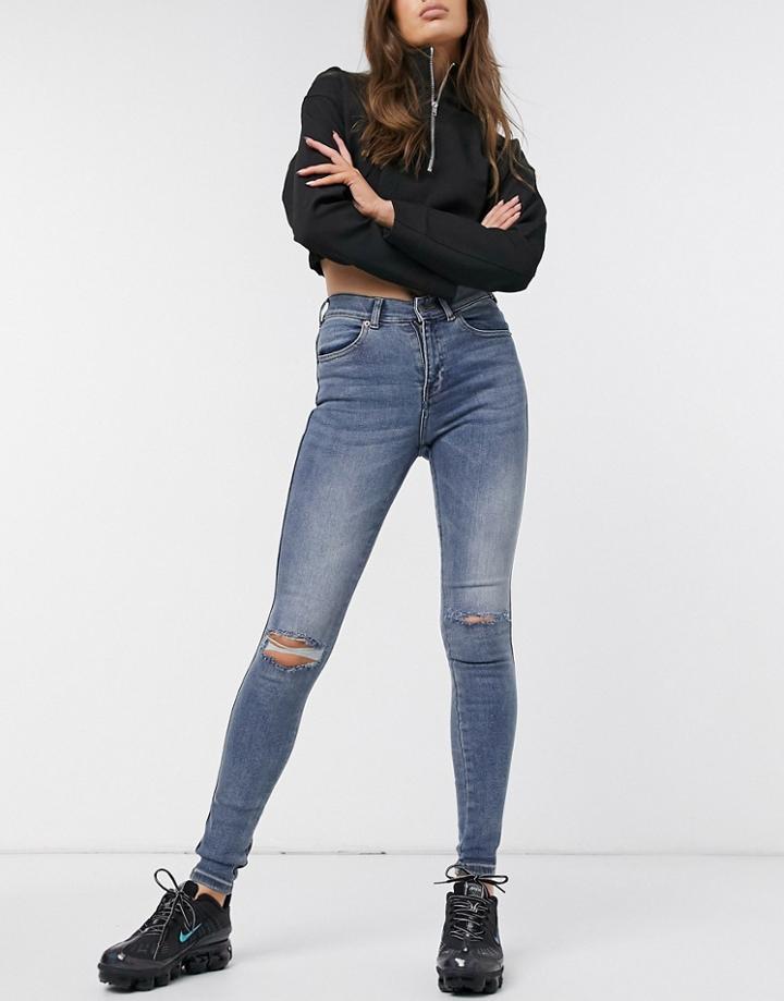 Dr Denim Lexy Distressed Knee Skinny Jean-blues