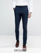 Only & Sons Super Skinny Suit Pants In Jersey - Navy