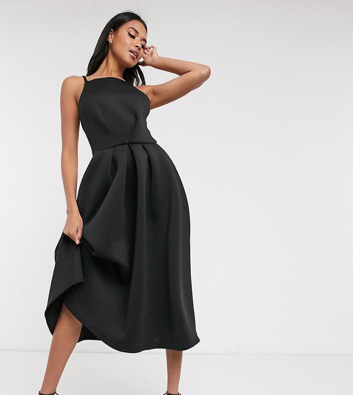True Violet Exclusive Backless Prom Midi Dress In Black
