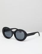 Quay Australia Mess Around Chunky Oval Frame Sunglasses - Black