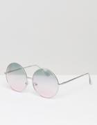 Skinnydip Round Turquoise & Pink Lens Sunglasses - Multi