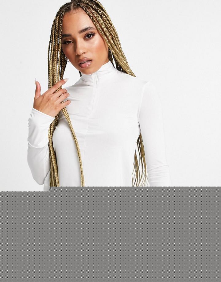 Parallel Lines Off Shoulder Wrap Knit Sweater In Pink
