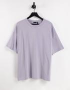 Asos Design Oversized Heavyweight T-shirt In Washed Purple