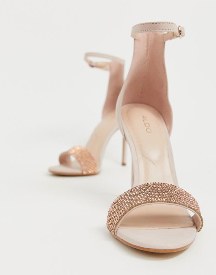 Aldo Heeled Leather Sandals-pink