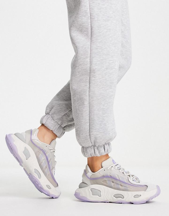 Adidas Originals Oznovah Sneakers In Gray With Lilac Details