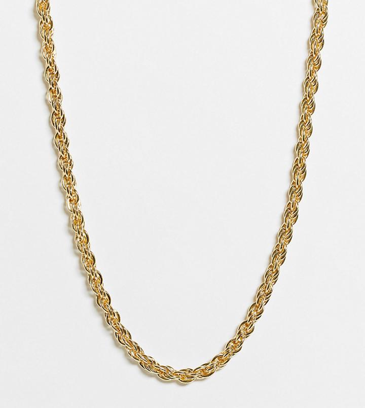 Designb London Curve Exclusive Chunky Twisted Necklace In Gold