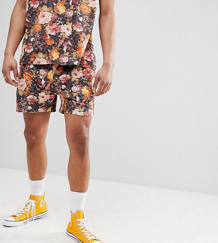 Milk It Shorts In Floral Print - Pink