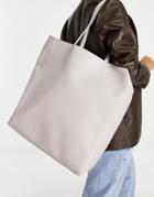 Topshop Oversized Tote In Gray-pink