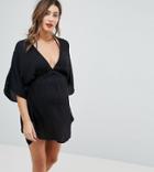 Asos Maternity Channel Waist Beach Cover Up - Black