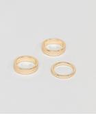 Aldo Gold Band Rings In 3 Pack - Gold
