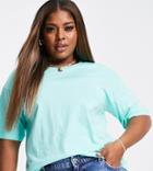 Asos Design Curve Oversized T-shirt In Turquoise-green