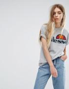 Ellesse Boyfriend T-shirt With Chest Logo - Gray