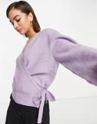 & Other Stories Recycled Polyester Wrap Cardigan In Lilac-purple