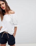Esprit Bardot Flare Sleeve Top - White