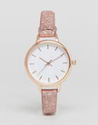 New Look Glitter Skinny Strap Watch - Pink