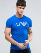 Armani Jeans Eagle Logo T-shirt Slim Fit In Blue - Blue