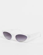 Aj Morgan Pants On Fire Women's Cat Eye Sunglasses In White Marble