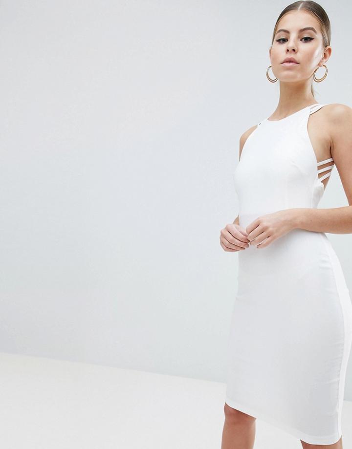 Vesper Strappy Back Midi Dress In White