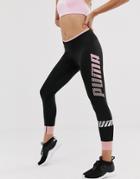 Puma Modern Sport Turn Up Leggings In Black And Pink