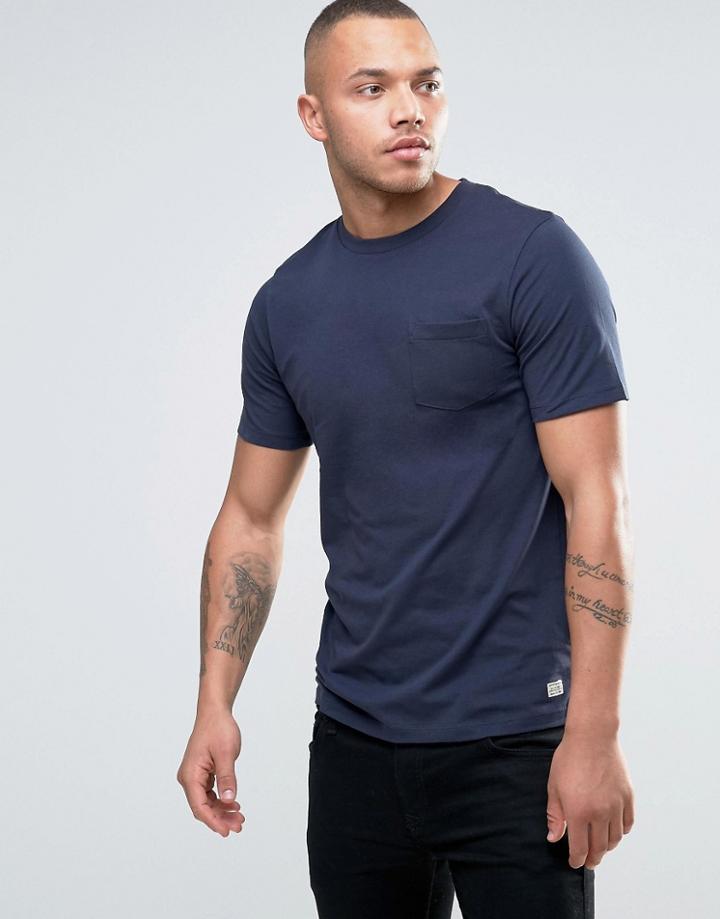 Jack & Jones Vintage Crew Neck Pocket T-shirt - Navy