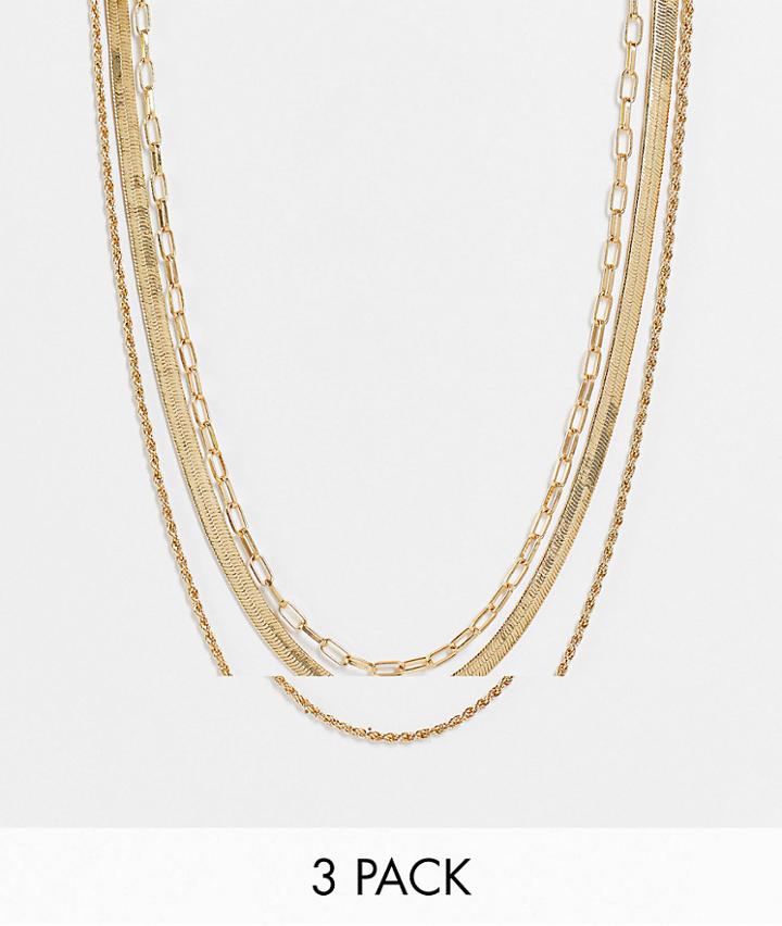 Aldo Ediagan Pack Of 3 Necklaces In Gold