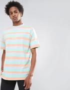 Asos Oversized T-shirt In Retro Stripe With Nowhere Print - Multi
