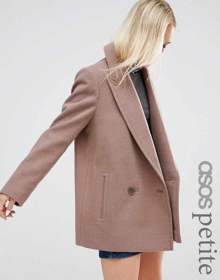 Asos Petite Classic Fit Peacoat - Beige